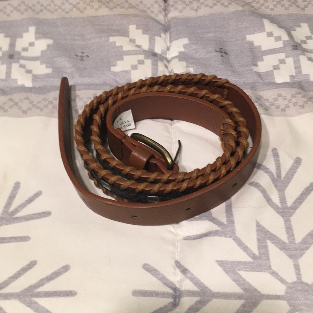 Brown belt w/ Tribal Print + Stud Embellishments